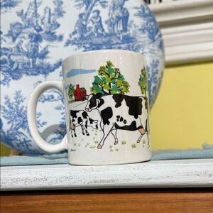 vintage E. Rosen 1997 cow-themed ceramic coffee mug